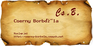 Cserny Borbála névjegykártya